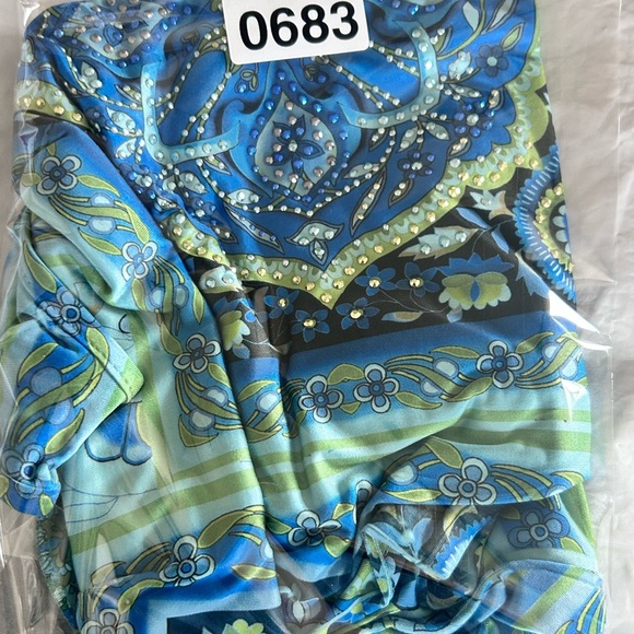 Vintage Y2K Boho Fairy Blue Green Beaded Mandala Tank Top Size S Phoebe Buffay - Picture 10 of 10